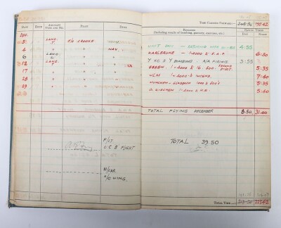 WW2 RAF Navigators Log Book & Medals, 625 Squadron, Bomber Command, 1944-45. - 6