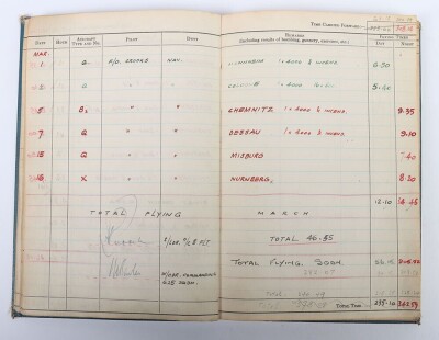 WW2 RAF Navigators Log Book & Medals, 625 Squadron, Bomber Command, 1944-45. - 9