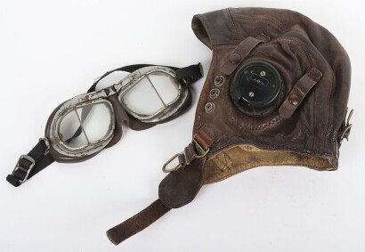 WW2 RAF 1st Pattern C-Type Flying Helmet and Goggles.