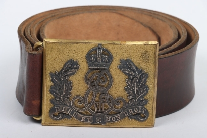 Edward 7th Dragoon Officers Waist Belt Plate and Waist Belt,
