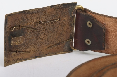 Edward 7th Dragoon Officers Waist Belt Plate and Waist Belt, - 3