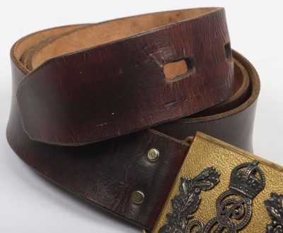 Edward 7th Dragoon Officers Waist Belt Plate and Waist Belt, - 4