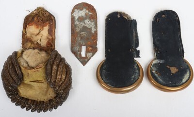 1st Devon Militia Officers Gilt Epaulette & Pair Cavalry Scales - 3