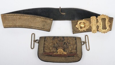 Victorian Royal Artillery Officers Full Dress Cross Belt and Pouch