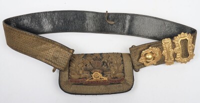 Victorian Royal Artillery Officers Full Dress Cross Belt and Pouch - 7