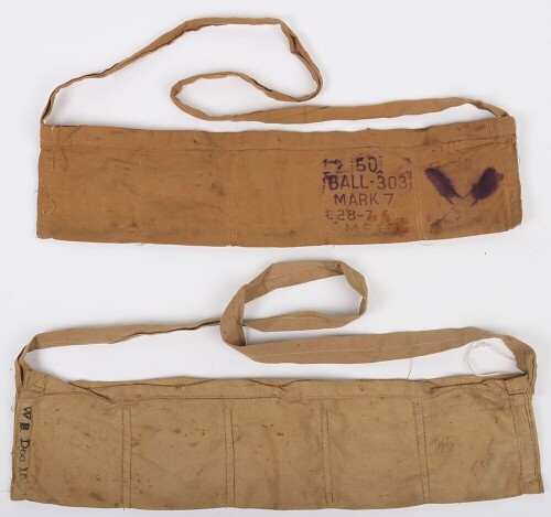 WW1 British, Great War, Cloth .303 Ammunition Bandoliers, Two Examples.