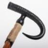 An early 20th century alpine antler and hoof &lsquo;crook&rsquo; walking stick