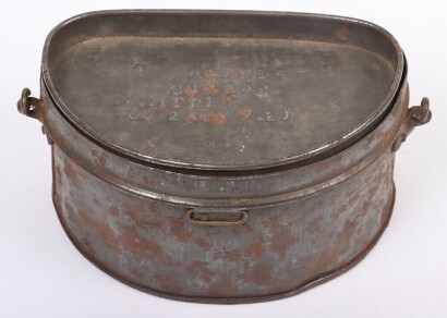 Early 20th Century British D Shape Mess Tin Kit. Royal Marine Attributed.