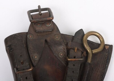 WW1, Great War British 1914 Pattern Leather Pistol Holster & Ammunition Pouch, Rare. - 3