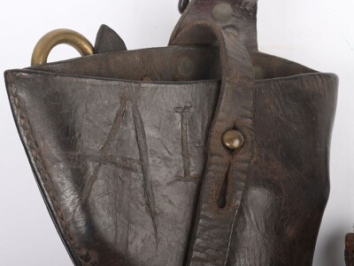 WW1, Great War British 1914 Pattern Leather Pistol Holster & Ammunition Pouch, Rare. - 4
