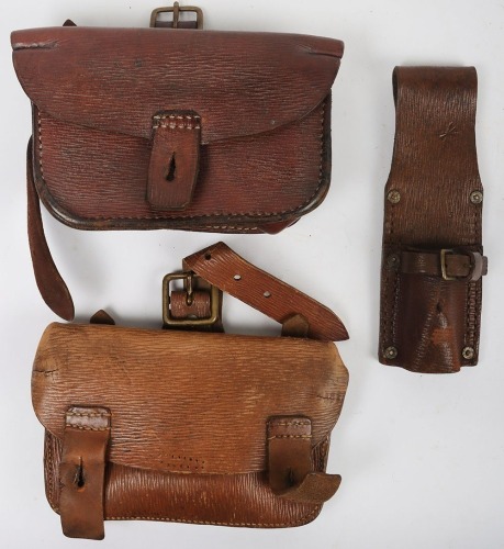 WW1, Great War British 1914 Pattern Ammunition Pouches & Bayonet Frog.