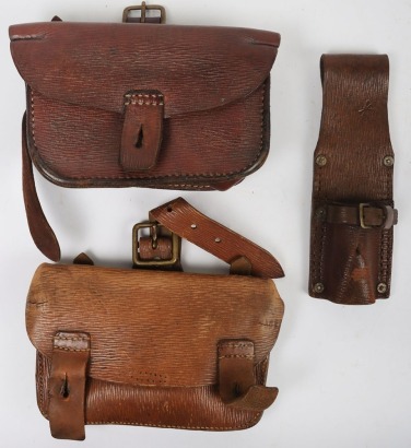 WW1, Great War British 1914 Pattern Ammunition Pouches & Bayonet Frog.