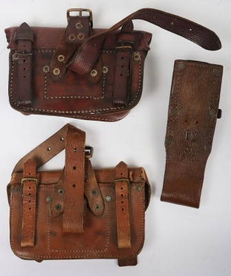 WW1, Great War British 1914 Pattern Ammunition Pouches & Bayonet Frog. - 2