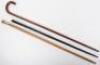 An early 20th century horn and silver banded walking cane - 2