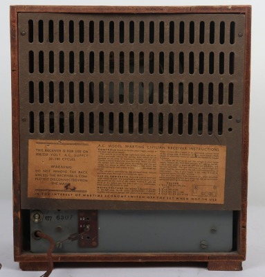 WW2 'War-Time Civilian Receiver' Utility Radio Set. - 3