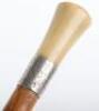 An early 20th century horn and silver banded walking cane - 5