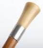 An early 20th century horn and silver banded walking cane - 6