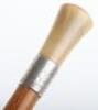 An early 20th century horn and silver banded walking cane - 7