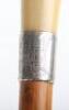 An early 20th century horn and silver banded walking cane - 8
