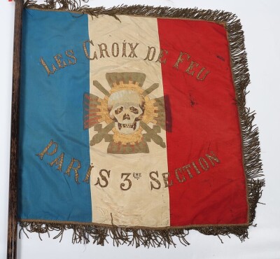 Rare French Fascists Le Croix de Feu (Cross of Fire) Standarte of the 3rd Paris Section - 7