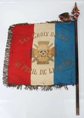 Rare French Fascists Le Croix de Feu (Cross of Fire) Standarte of the 3rd Paris Section - 10