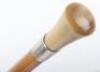 An early 20th century horn and silver banded walking cane - 9