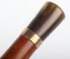 An early 20th century 12ct gold and horn walking cane - 4
