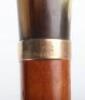 An early 20th century 12ct gold and horn walking cane - 5