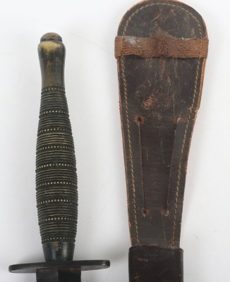 WW2 British Fairbairn Sykes (F.S) 2nd Pattern Ring and Beaded Commando Knife - 2