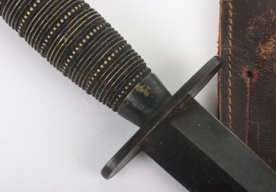 WW2 British Fairbairn Sykes (F.S) 2nd Pattern Ring and Beaded Commando Knife - 3