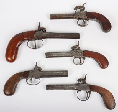 5x Assorted Boxlock Percussion Pocket Pistols - 2