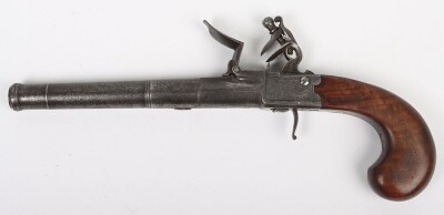 A 24 Bore Queen Anne Style Flintlock Boxlock Cannon Barrel Holster Pistol by Sanders of London - 2