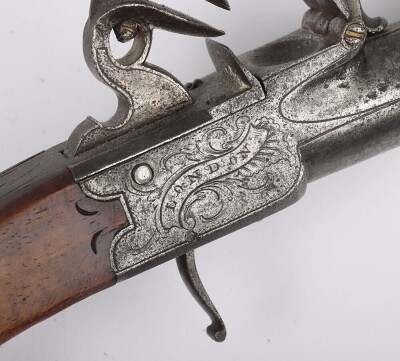 A 24 Bore Queen Anne Style Flintlock Boxlock Cannon Barrel Holster Pistol by Sanders of London - 3