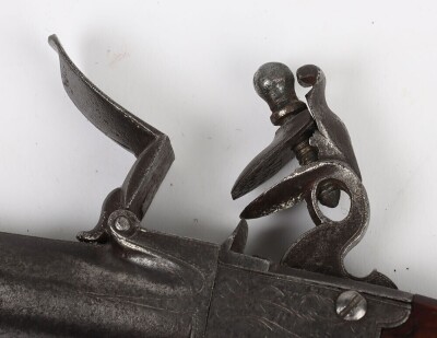 A 24 Bore Queen Anne Style Flintlock Boxlock Cannon Barrel Holster Pistol by Sanders of London - 5