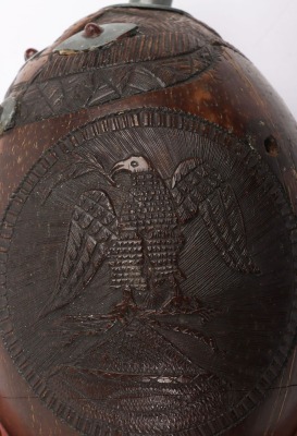 French Napoleonic Carved Coconut Flask with Scenes of Napoleon and Victories in Egypt - 2