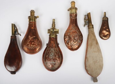 A Copy of a Gun-Sized Copper Powder Flask Embossed with &lsquo;3 Horses Heads&rsquo; After the Painting by John Frederick Herring Snr Depicting Horses Given to Queen Victoria by the Sultan of Muscat