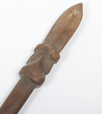 A New Zealand Maori Plain Carved Wooden Quarter Staff Hani - 2