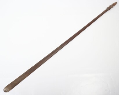 A New Zealand Maori Plain Carved Wooden Quarter Staff Hani