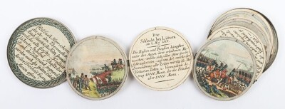 Prussian 1813 Silver Medal with Hand Coloured Illustrations of Battles from the Napoleonic Wars, - 4