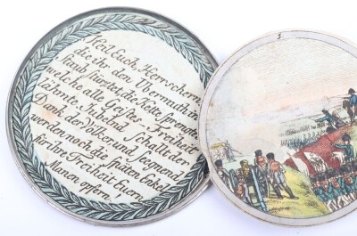 Prussian 1813 Silver Medal with Hand Coloured Illustrations of Battles from the Napoleonic Wars, - 5