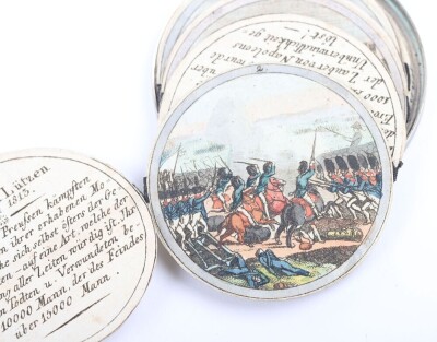 Prussian 1813 Silver Medal with Hand Coloured Illustrations of Battles from the Napoleonic Wars, - 6