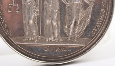 Prussian 1813 Silver Medal with Hand Coloured Illustrations of Battles from the Napoleonic Wars, - 7