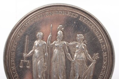 Prussian 1813 Silver Medal with Hand Coloured Illustrations of Battles from the Napoleonic Wars, - 8