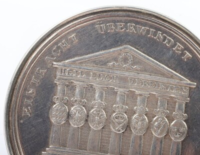 Prussian 1813 Silver Medal with Hand Coloured Illustrations of Battles from the Napoleonic Wars, - 10