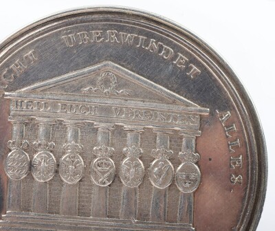 Prussian 1813 Silver Medal with Hand Coloured Illustrations of Battles from the Napoleonic Wars, - 11