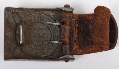 WW1 German, Prussian Steel Belt Buckle and Tab. - 2