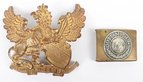 WW1 Baden Other Ranks Pickelhaube Helmet Plate