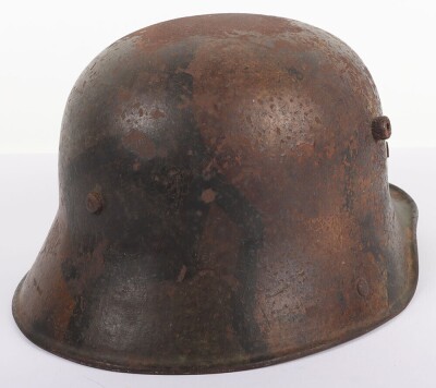 WW1 Imperial German M17 Camouflaged Steel Combat Helmet Shell. - 5