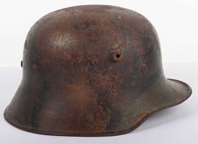WW1 Imperial German M17 Camouflaged Steel Combat Helmet Shell. - 6