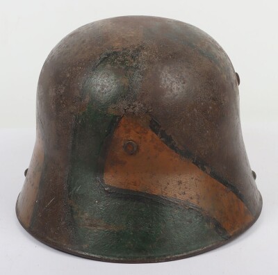 WW1 German M-16 Camouflaged Steel Combat Helmet - 3